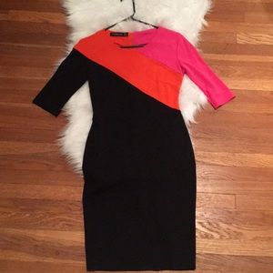 Colorblock Elbow-length sleeve Dress